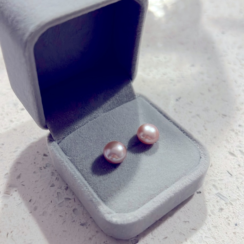 Pink Faux Pearl Earrings